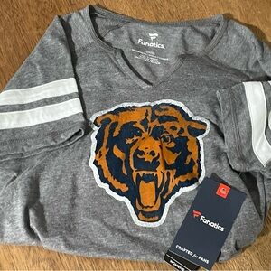 Woman’s Chicago Bears Fanatics Gray T-Shirt NWT Size Medium